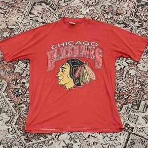 Vintage Chicago Blackhawks 1991 Red Short Sleeve Tee Nhl